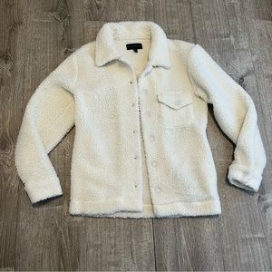 Teddy Bear Faux Sherpa Shacket/Jacket Delicate Ivy